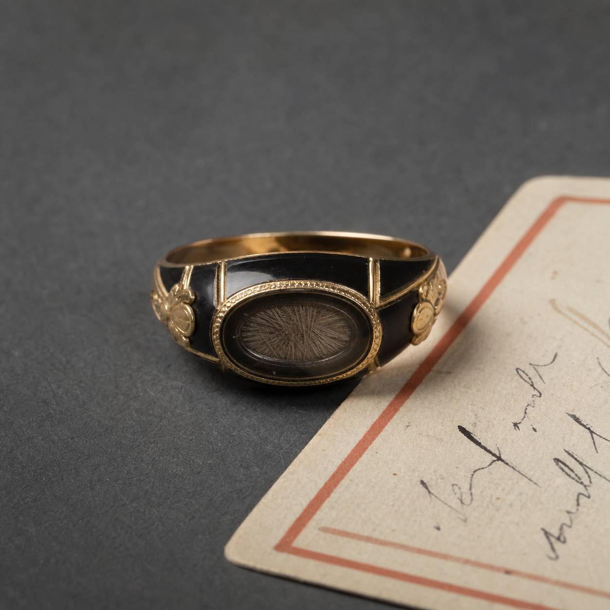 Photograph of Mourning Ring (Gold & Enamel)
