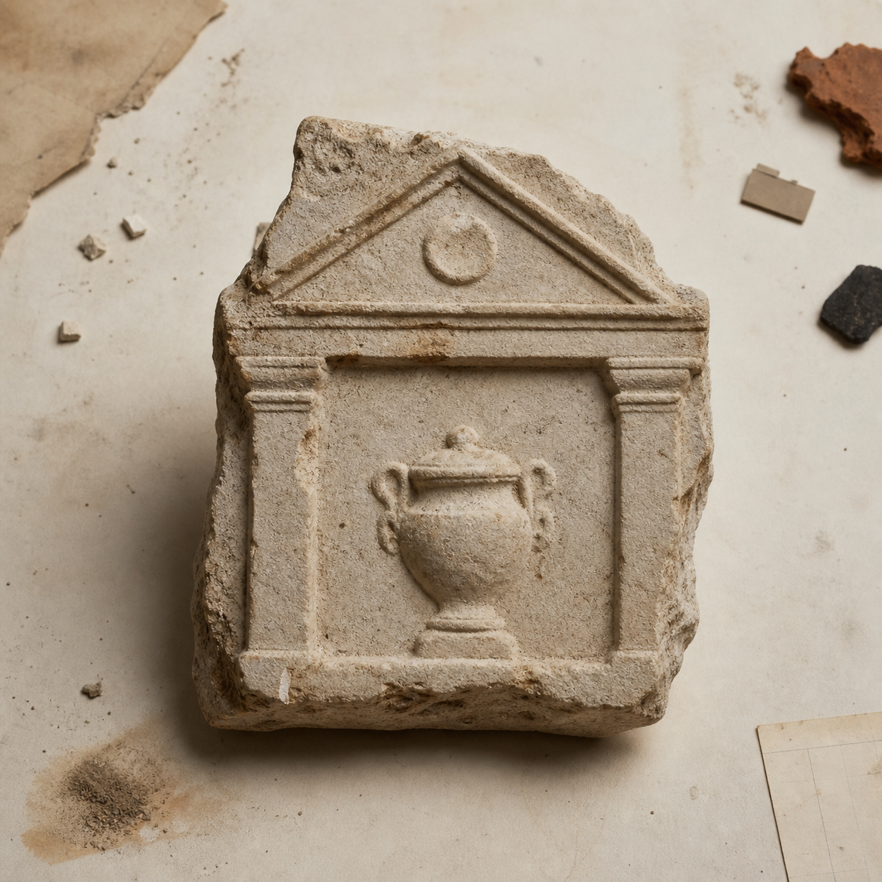 Photograph of Limestone Stele Fragment